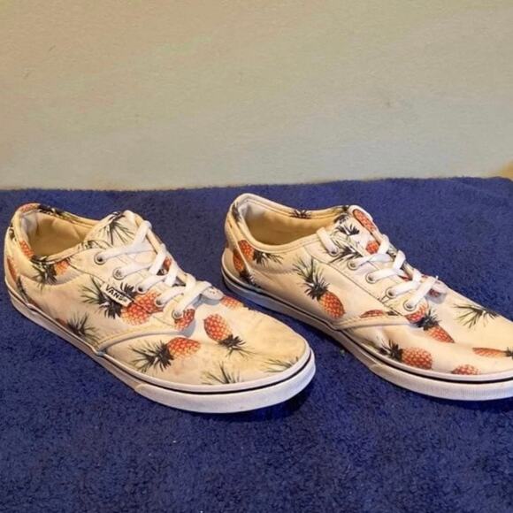 Vans Women's 6.5 Pineapple Print Lace Up Skater Tennis Shoe Sneakers - Picture 4 of 10